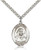 Sterling Silver St. Louise de Marillac Pendant, Stainless Silver Heavy Curb Chain, Large Size Catholic Medal, 1" x 3/4"
