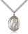 Sterling Silver St. Lucia of Syracuse Pendant, Stainless Silver Heavy Curb Chain, Large Size Catholic Medal, 1" x 3/4"