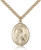 Gold Filled St. Kilian Pendant, Stainless Gold Heavy Curb Chain, Large Size Catholic Medal, 1" x 3/4"