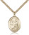 Gold Filled St. Luke the Apostle Pendant, Stainless Gold Heavy Curb Chain, Large Size Catholic Medal, 1" x 3/4"