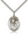 Sterling Silver St. Margaret Mary Alacoque Pendant, Stainless Silver Heavy Curb Chain, Large Size Catholic Medal, 1" x 3/4"