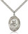 Sterling Silver St. Maximilian Kolbe Pendant, Stainless Silver Heavy Curb Chain, Large Size Catholic Medal, 1" x 3/4"