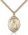Gold Filled St. Martha Pendant, Stainless Gold Heavy Curb Chain, Large Size Catholic Medal, 1" x 3/4"