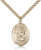 Gold Filled St. Michael the Archangel Pendant, Stainless Gold Heavy Curb Chain, Large Size Catholic Medal, 1" x 3/4"
