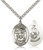Sterling Silver St. Michael the Archangel Marines Pendant, Heavy Curb Chain, Large Size Catholic Medal, 1" x 3/4"