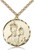 Gold Filled St. Joseph Pendant, Stainless Gold Heavy Curb Chain, 1 3/8" x 1 1/4"