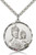 Sterling Silver St. Joseph Pendant, Stainless Silver Heavy Curb Chain, 1 3/8" x 1 1/4"