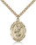 Gold Filled St. Scholastica Pendant, Stainless Gold Heavy Curb Chain, Large Size Catholic Medal, 1" x 3/4" Gold Filled St. Scholastica Pendant, Stainless Gold Heavy Curb Chain, Large Size Catholic Medal, 1" x 3/4"