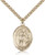 Gold Filled St. Sebastian Pendant, Stainless Gold Heavy Curb Chain, Large Size Catholic Medal, 1" x 3/4"