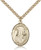 Gold Filled Our Lady Star of the Sea Pendant, Stainless Gold Heavy Curb Chain, Large Size Catholic Medal, 1" x 3/4"
