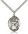 Sterling Silver St. Casimir of Poland Pendant, Stainless Silver Heavy Curb Chain, Large Size Catholic Medal, 1" x 3/4"