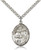 Sterling Silver Sts. Cosmas & Damian Pendant, Stainless Silver Heavy Curb Chain, Large Size Catholic Medal, 1" x 3/4"