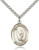 Sterling Silver St. Christopher Gymnastics Pendant, Stainless Silver Heavy Curb Chain, Large Size Catholic Medal, 1" x 3/4"