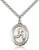 Sterling Silver St. Christopher/Track&Field Pendan, Stainless Silver Heavy Curb Chain, Large Size Catholic Medal, 1" x 3/4"