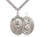 Sterling Silver St. Christopher Baseball Pendant, Stainless Silver Heavy Curb Chain, Large Size Catholic Medal, 1" x 3/4" Sterling Silver St. Christopher Baseball Pendant, Stainless Silver Heavy Curb Chain, Large Size Catholic Medal, 1" x 3/4"