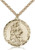 Gold Filled St. Christopher Pendant, Stainless Gold Heavy Curb Chain, 1 3/8" x 1 1/8" Gold Filled St. Christopher Pendant, Stainless Gold Heavy Curb Chain, 1 3/8" x 1 1/8"