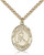 Gold Filled St. Christopher/Ice Hockey Pendant, SG Heavy Curb Chain, Large Size Catholic Medal, 1" x 3/4"