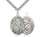 Sterling Silver St. Christopher Martial Arts Pendant, Stainless Silver Heavy Curb Chain, Large Size Catholic Medal, 1" x 3/4"