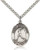 Sterling Silver St. Sebastian Baseball Pendant, Stainless Silver Heavy Curb Chain, Large Size Catholic Medal, 1" x 3/4"
