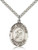 Sterling Silver St. Sebastian Soccer Pendant, Stainless Silver Heavy Curb Chain, Large Size Catholic Medal, 1" x 3/4"