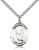 Sterling Silver St. Sebastian Gymnastics Pendant, Stainless Silver Heavy Curb Chain, Large Size Catholic Medal, 1" x 3/4"