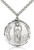 Sterling Silver St. Jude Pendant, Stainless Silver Heavy Curb Chain, 1 1/4" x 1 1/8"