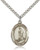 Sterling Silver St. Christopher Skiing Pendant, Heavy Curb Chain, Large Size Catholic Medal, 1" x 3/4" Sterling Silver St. Christopher Skiing Pendant, Heavy Curb Chain, Large Size Catholic Medal, 1" x 3/4"