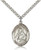 Sterling Silver St. Alexandra Pendant, Stainless Silver Heavy Curb Chain, Large Size Catholic Medal, 1" x 3/4"