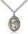 Sterling Silver San Juan de La Cruz Pendant, Stainless Silver Heavy Curb Chain, Large Size Catholic Medal, 1" x 3/4"