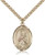 Gold Filled St. Matilda Pendant, Stainless Gold Heavy Curb Chain, Large Size Catholic Medal, 1" x 3/4"