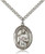 Sterling Silver St. Placidus Pendant, Stainless Silver Heavy Curb Chain, Large Size Catholic Medal, 1" x 3/4"