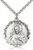 Sterling Silver Scapular Pendant, Stainless Silver Heavy Curb Chain, 1 3/8" x 1 1/4" Sterling Silver Scapular Pendant, Stainless Silver Heavy Curb Chain, 1 3/8" x 1 1/4"