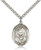 Sterling Silver St. Rebecca Pendant, Stainless Silver Heavy Curb Chain, Large Size Catholic Medal, 1" x 3/4"