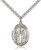Sterling Silver St. Austin Pendant, Stainless Silver Heavy Curb Chain, Large Size Catholic Medal, 1" x 3/4" Sterling Silver St. Austin Pendant, Stainless Silver Heavy Curb Chain, Large Size Catholic Medal, 1" x 3/4"