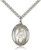Sterling Silver St. Hildegard Von Bingen Pendant, Stainless Silver Heavy Curb Chain, Large Size Catholic Medal, 1" x 3/4"