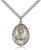 Sterling Silver Our Lady of San Juan Pendant, Stainless Silver Heavy Curb Chain, Large Size Catholic Medal, 1" x 3/4"