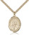 Gold Filled Blessed Pier Giorgio Frassati Pendant, Stainless Gold Heavy Curb Chain, Large Size Catholic Medal, 1" x 3/4"