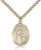 Gold Filled Blessed Caroline Gerhardinger Pendant, Stainless Gold Heavy Curb Chain, Large Size Catholic Medal, 1" x 3/4"