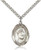 Sterling Silver Blessed Teresa of Calcutta Pendant, Stainless Silver Heavy Curb Chain, Large Size Catholic Medal, 1" x 3/4"