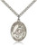 Sterling Silver St. Thomas of Villanova Pendant, Stainless Silver Heavy Curb Chain, Large Size Catholic Medal, 1" x 3/4"