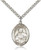 Sterling Silver St. Pius X Pendant, Stainless Silver Heavy Curb Chain, Large Size Catholic Medal, 1" x 3/4"