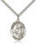 Sterling Silver St. Malachy O'More Pendant, Stainless Silver Heavy Curb Chain, Large Size Catholic Medal, 1" x 3/4"