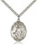 Sterling Silver St. Anthony of Egypt Pendant, Stainless Silver Heavy Curb Chain, Large Size Catholic Medal, 1" x 3/4"