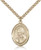 Gold Filled St. Luigi Orione Pendant, Stainless Gold Heavy Curb Chain, Large Size Catholic Medal, 1" x 3/4"