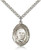 Sterling Silver St. Hannibal Pendant, Stainless Silver Heavy Curb Chain, Large Size Catholic Medal, 1" x 3/4"