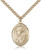 Gold Filled St. Kenneth Pendant, Stainless Gold Heavy Curb Chain, Large Size Catholic Medal, 1" x 3/4"