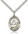 Sterling Silver St. Catherine of Sweden Pendant, Stainless Silver Heavy Curb Chain, Large Size Catholic Medal, 1" x 3/4"