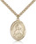Gold Filled Immaculate Heart of Mary Pendant, Stainless Gold Heavy Curb Chain, Large Size Catholic Medal, 1" x 3/4"