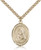 Gold Filled St. Rafta Pendant, Stainless Gold Heavy Curb Chain, Large Size Catholic Medal, 1" x 3/4"