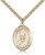 Gold Filled St. Anselm of Canterbury Pendant, Stainless Gold Heavy Curb Chain, Large Size Catholic Medal, 1" x 3/4"